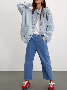 We the Free Deep Trance Barrel Leg Jeans in color Ocean